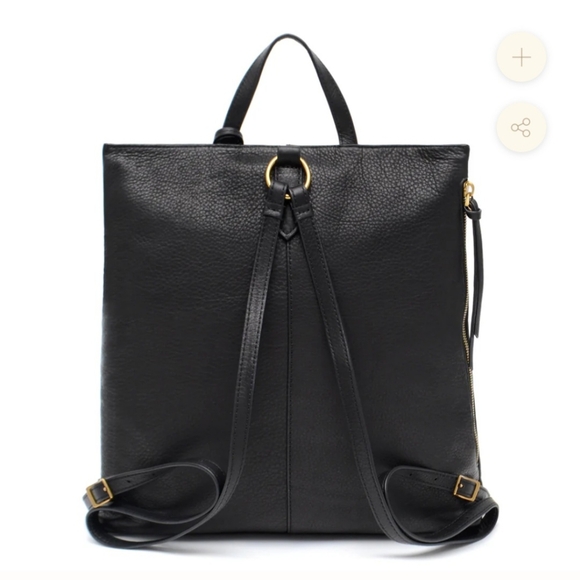 Margot Maggie Leather Back pack In Black - Picture 3 of 9